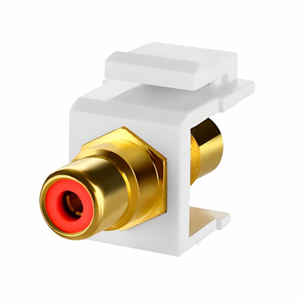 Coupler Keystone Jack Audio RCA Merah