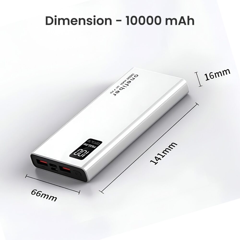 Power Bank 10000 mAh Quick Charge PD 3.0 PPS 22.5W LED Panel - Image 2