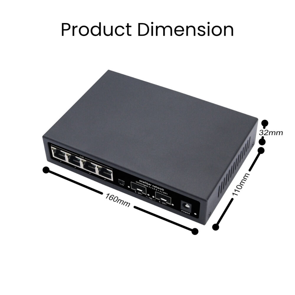 Desktop Network Switch 4 x 2.5 Gbps RJ45 + 2 x 10 Gbps SFP+ - Image 2
