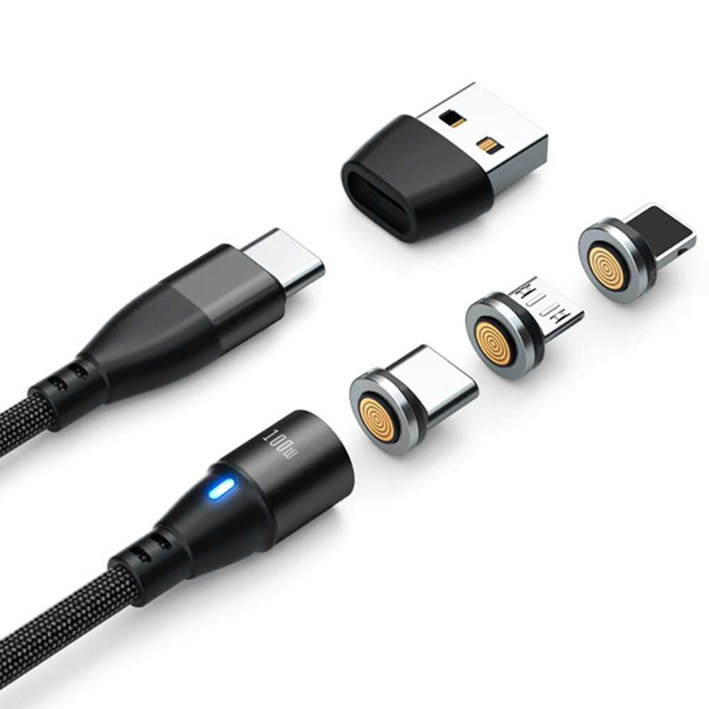 Kabel Magnetic 9-pin USB-A / Type-C to Type-C / MicroUSB / Lightning