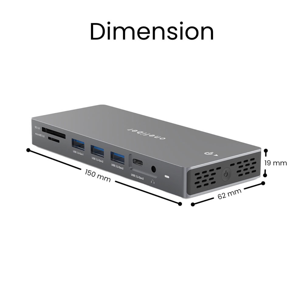 USB Hub Docking Station 13-in-1 Triple Display Output, Power Delivery Charging, SD/TF Card Reader, RJ45 Gigabit Fast Ethernet, Aux Audio, USB-A and Type-C Extension Ports - Image 3