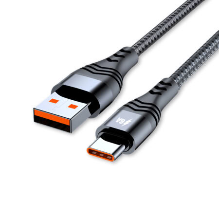 Kabel USB A Male to Type-C Male 6A untuk Oppo Realme OnePlus Huawei
