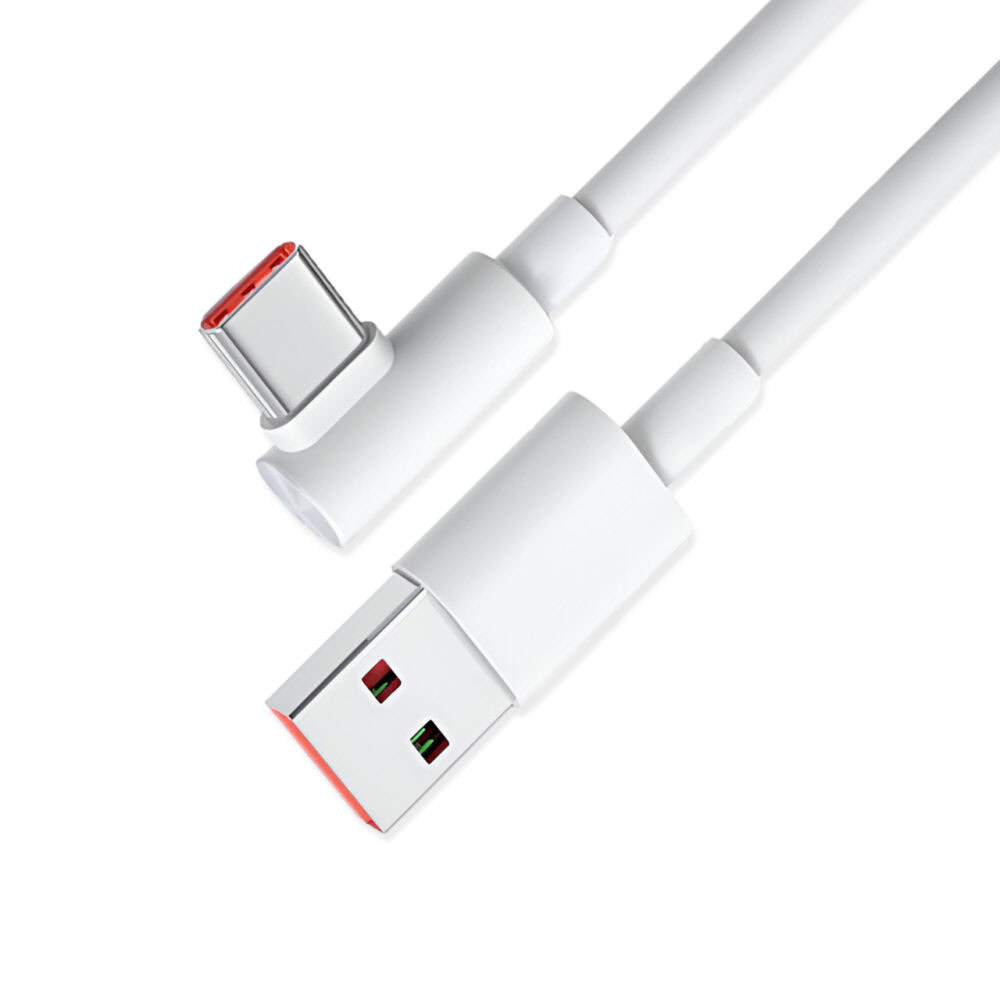 Kabel USB A Male to Type-C L-Shape Male 6A untuk Xiaomi, Redmi dan POCO